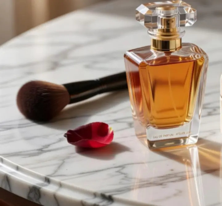 Közeli fotó egy elegáns, üveges szépségápolási termékről