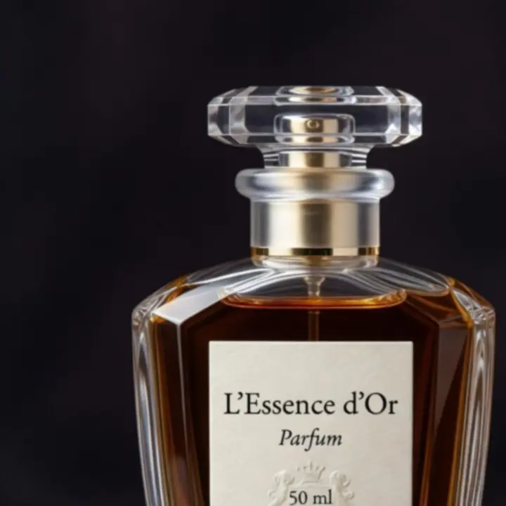 Közeli felvétel egy elegáns parfümös üvegről részletgazdag kidolgozással