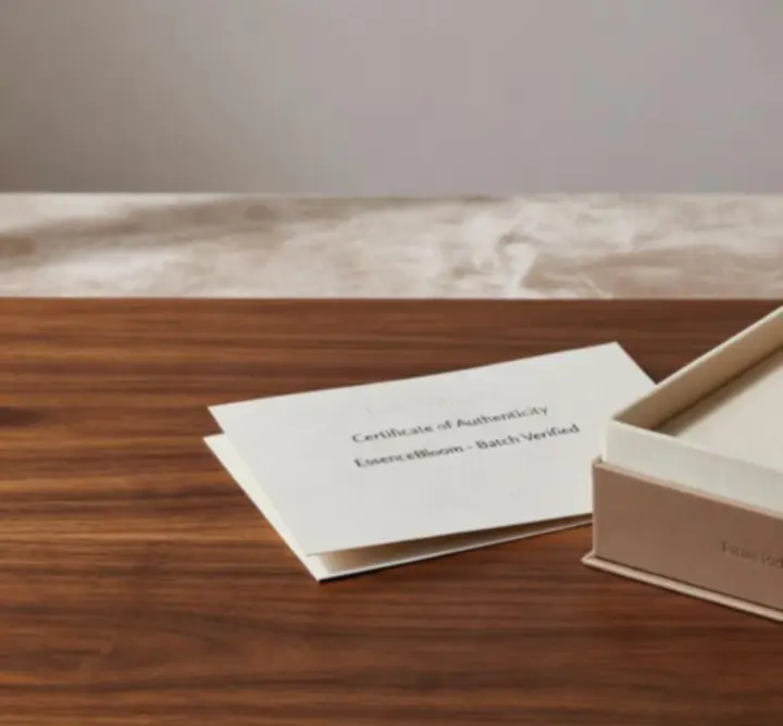 Biztonságosan becsomagolt parfümdoboz elegáns megjelenéssel